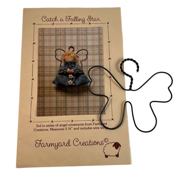 Catch a Falling Star Angel Ornament Pattern Metal Wings Farmyard Creations - Picture 1 of 9